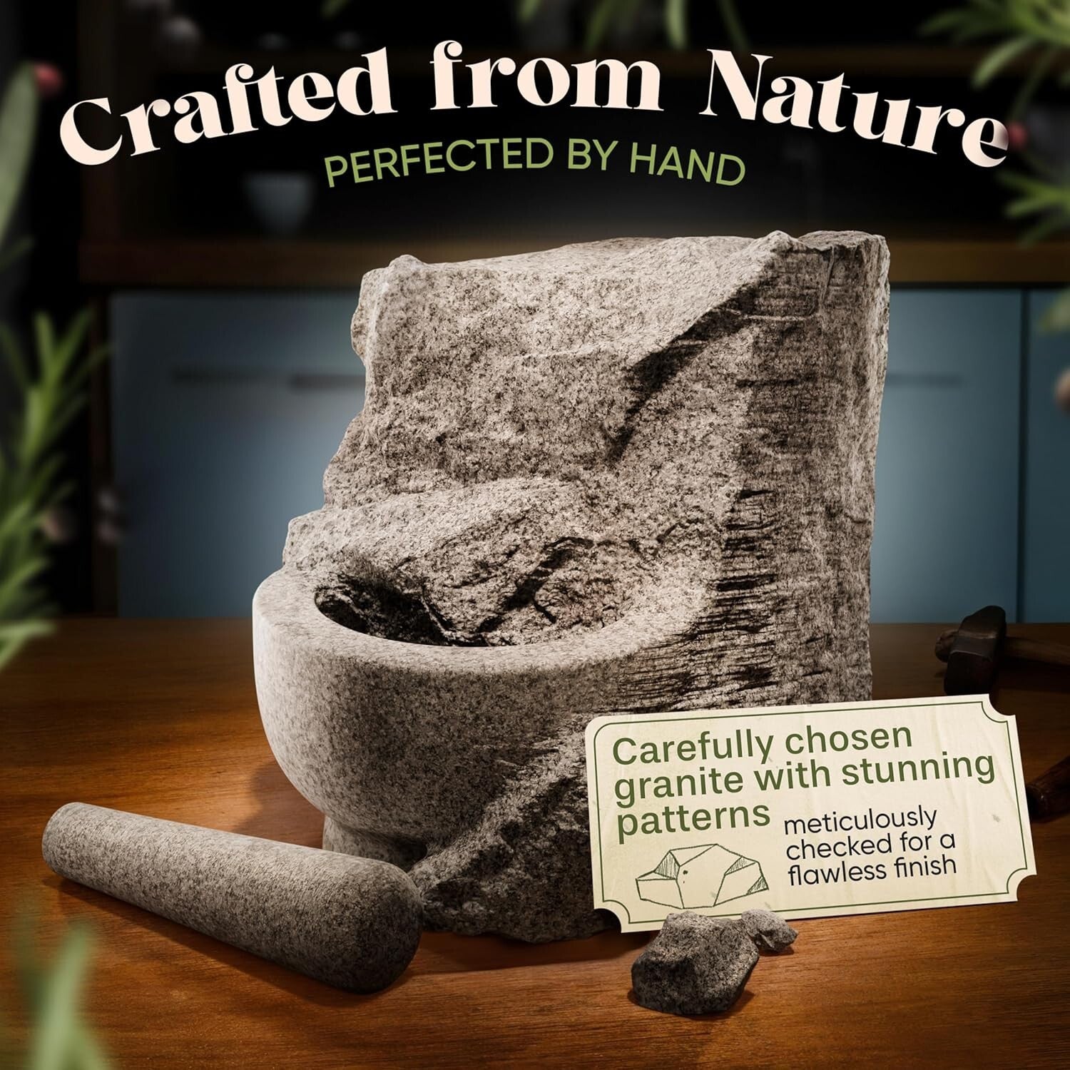 Extra Large 8 Inch Mortar and Pestle Set - Perfect for Grinding Spices and Herbs