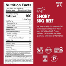 Load image into Gallery viewer, High-Protein Grass-Fed Beef Jerky Snack Sticks - Bold Smoky BBQ Flavor, 24-Pack