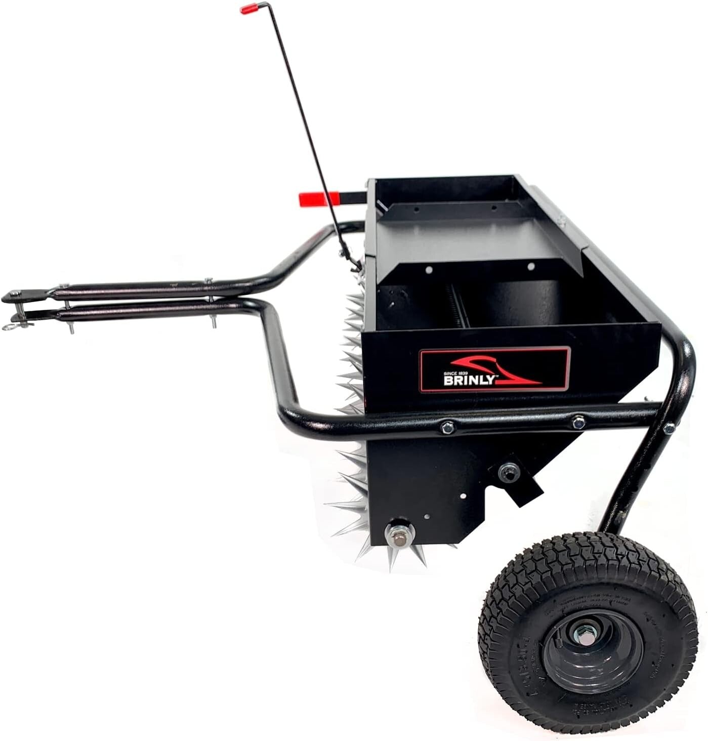 All-Steel 40-Inch Tow Behind Lawn Aerator Spreader with Universal Hitch & Weight