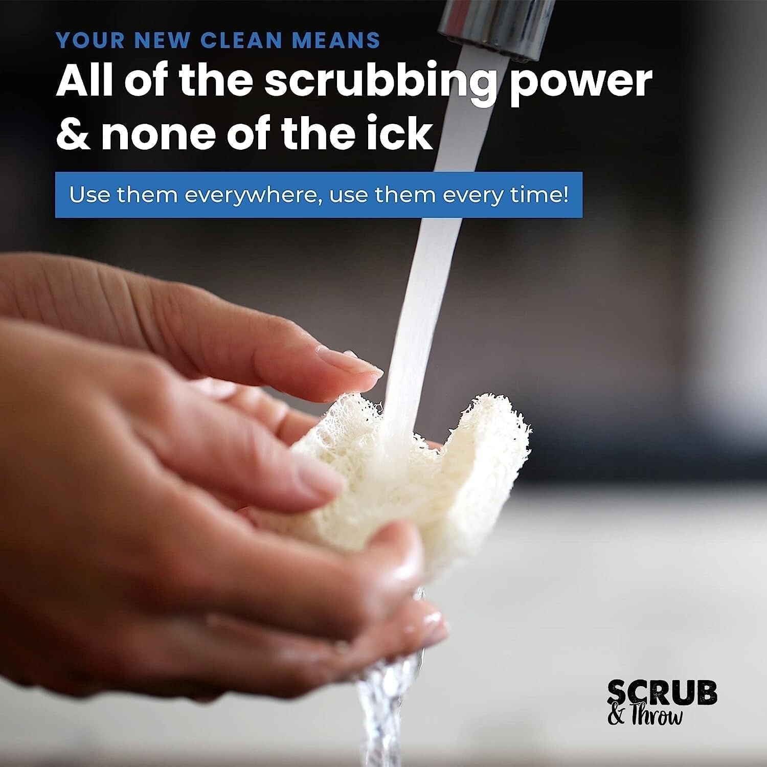 90-Pack Natural Loofah Sponges: Eco-Friendly, Non-Scratch Kitchen Cleaners