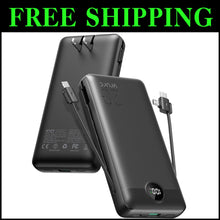 Load image into Gallery viewer, 20000mAh Fast Charging Power Bank with Built-In Wall Plug &amp; LED Display