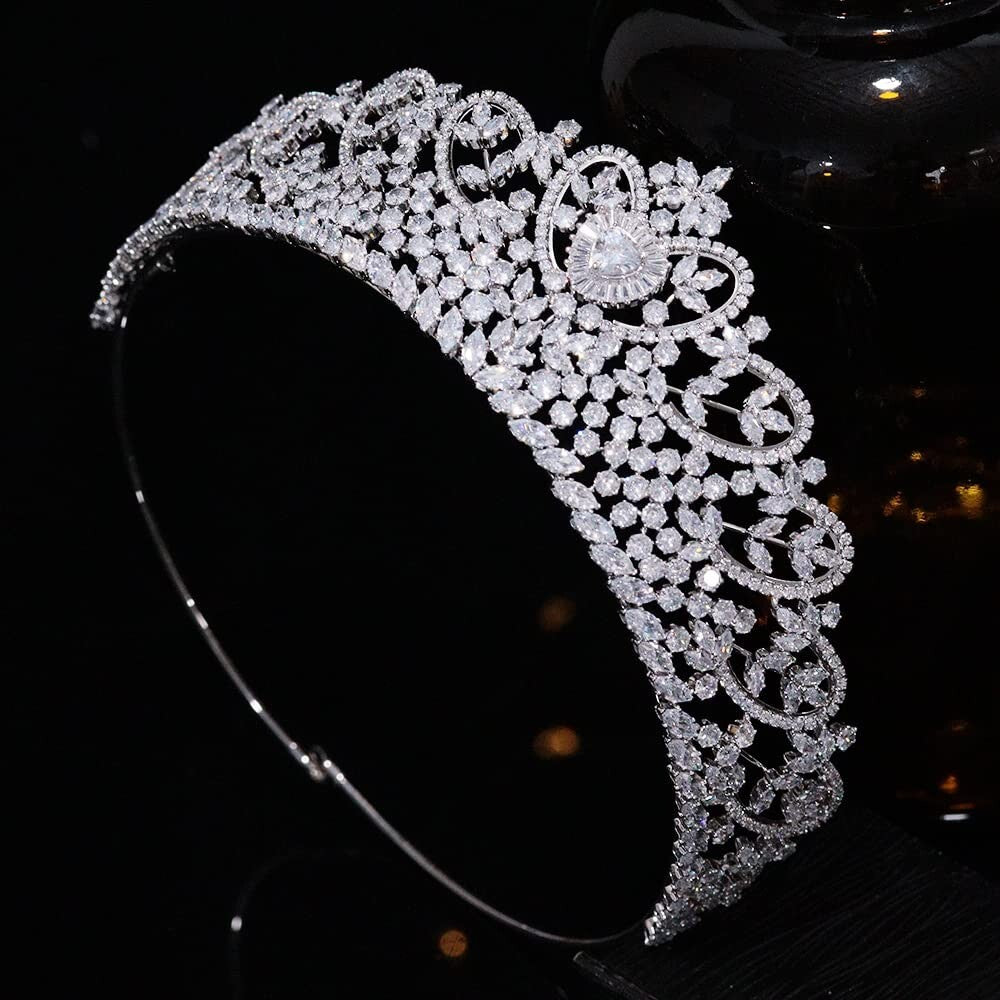 Lightweight Bridal Tiara with Secure Pin Loops - Perfect for Weddings & Events