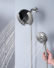 Load image into Gallery viewer, 2.5 GPM Dual Shower Head with Handheld Spray &amp; 60" Rotatable Hose - Nickel