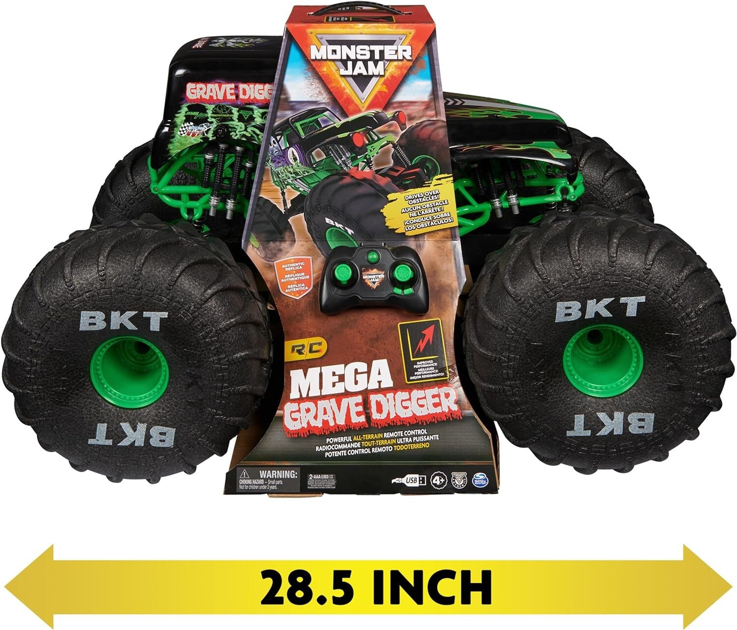 Mega Grave Digger Remote Control Monster Truck - Ideal Gift for Young Drivers!