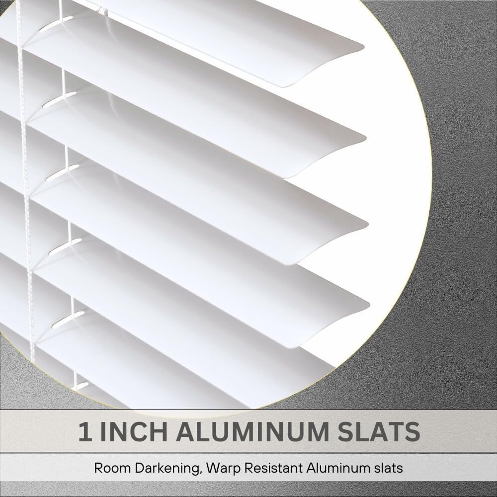 Child-Safe 36" x 54" Cordless Aluminum Mini Blinds - Room Darkening Solution