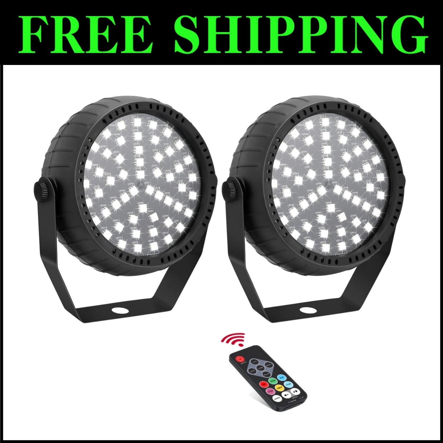 Vibrant 54 LED Strobe Lights - Remote & Sound Activated for Ultimate Party Vibes