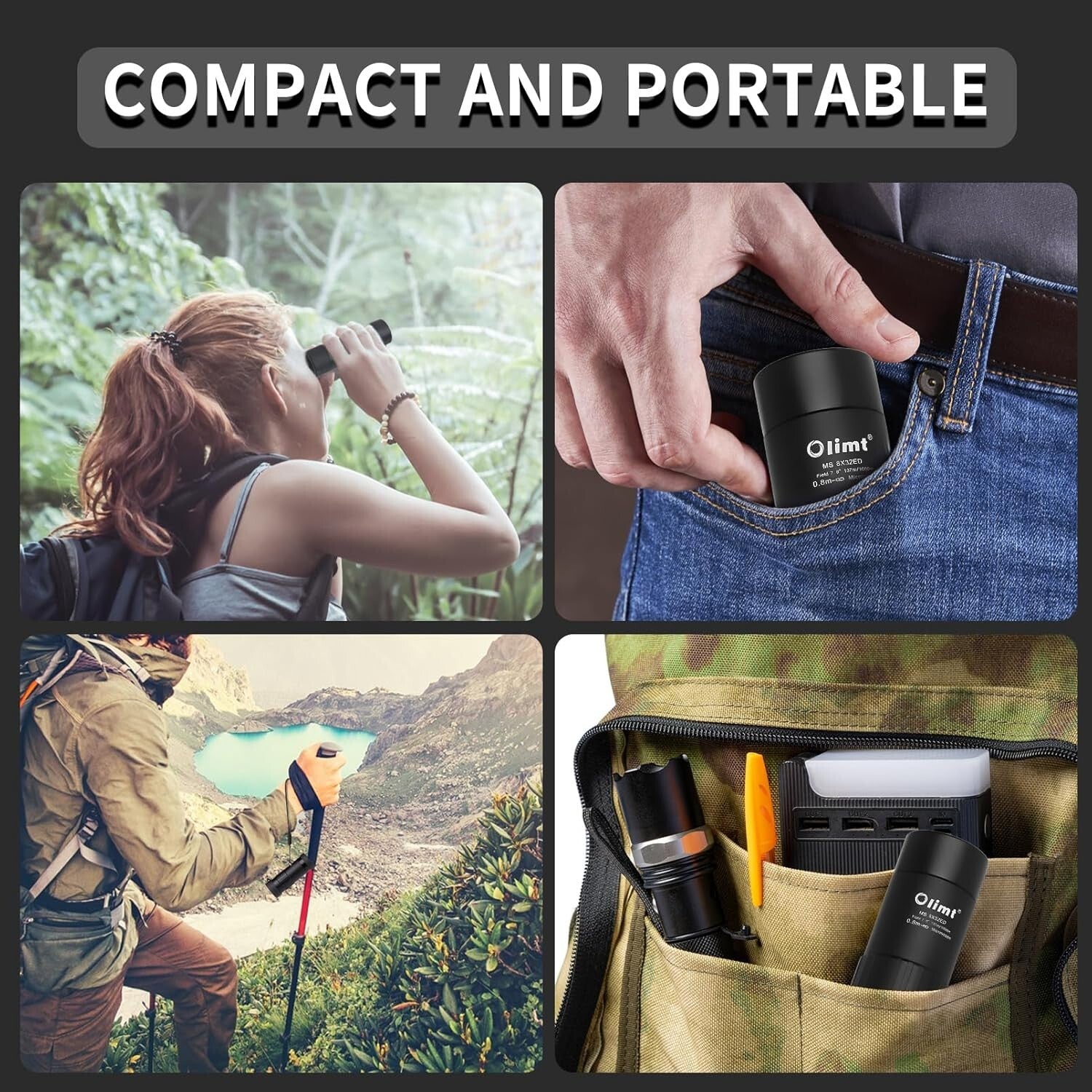 Ergonomic 8x32 Monocular - Lightweight & Waterproof High-Performance Telescope