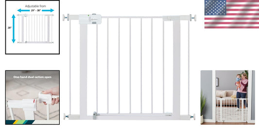 SecureTech Walk-Through Baby Gate – Adjustable 29"-38" for Pets and Children
