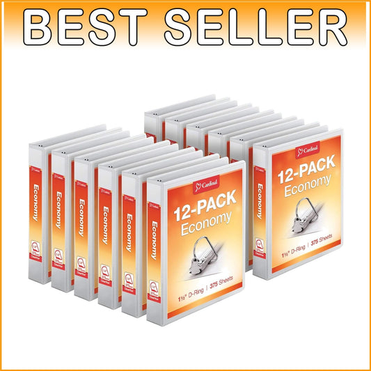 ClearVue Presentation 3-Ring Binders, 1.5" Slant-D, 375 Sheet Capacity, 12 Pack