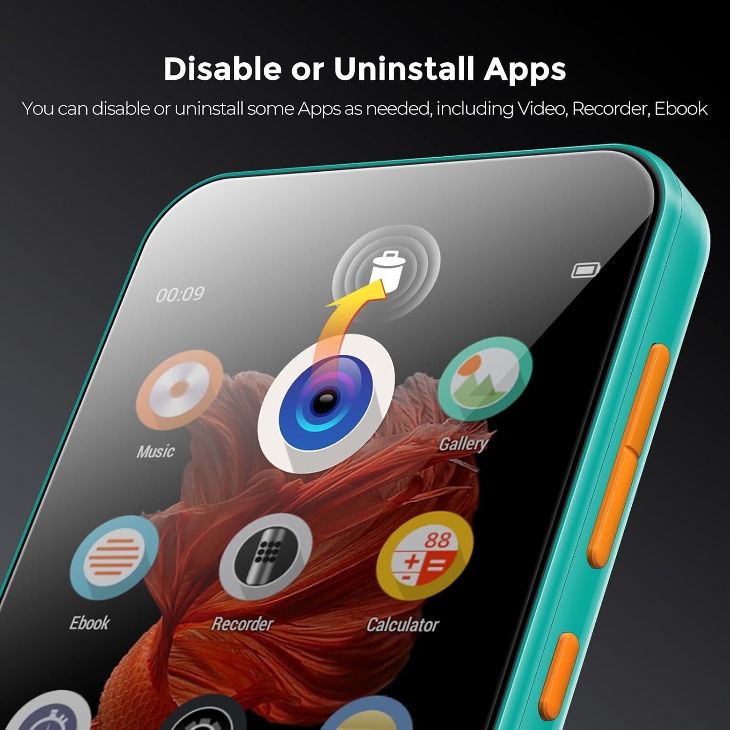 High-Resolution 72GB Bluetooth MP3 Player with Video Playback & Voice Recorder