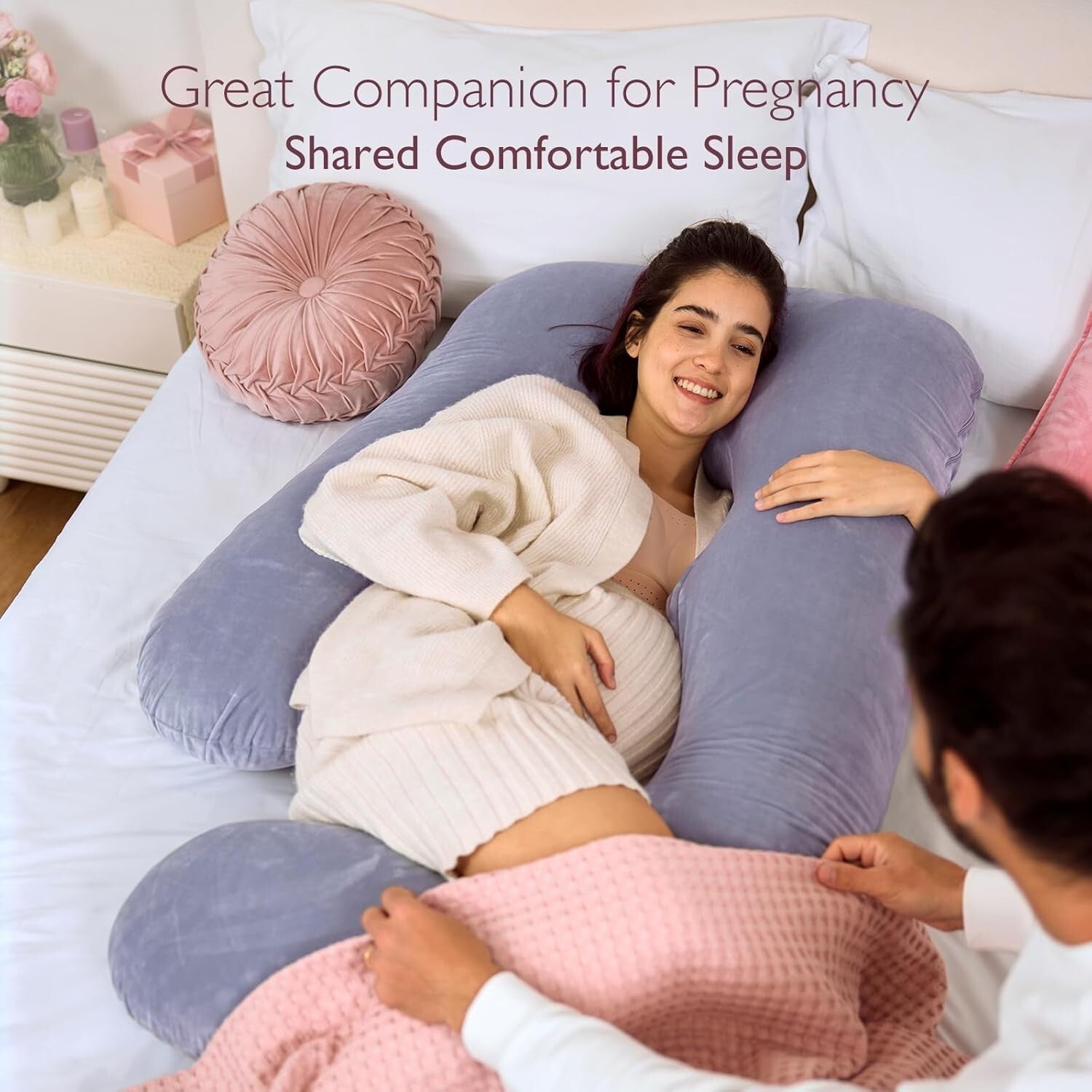 Premium U-Shaped Pregnancy Pillow with Removable Velvet Cover for Total Comfort