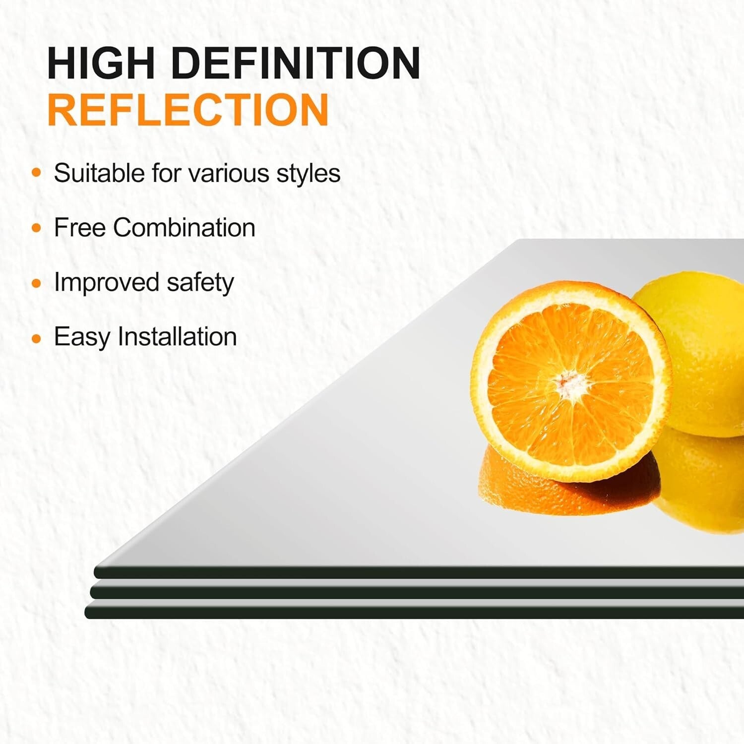 16 Piece Polished Glass Mirror Tiles - Perfect for Home Gym & Stylish Entryways