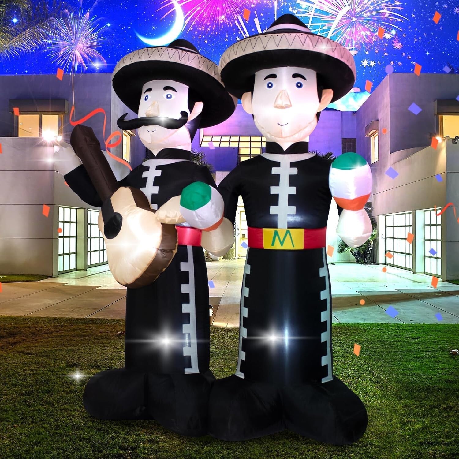 Festive 6FT Inflatable Mariachi with LED Lights - Indoor/Outdoor Party Must-Have
