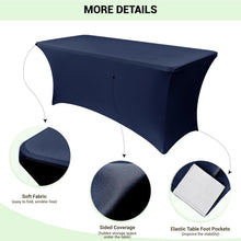 Load image into Gallery viewer, Universal 6ft Spandex Table Covers - 6 Pack for Banquets, Weddings, &amp; Parties