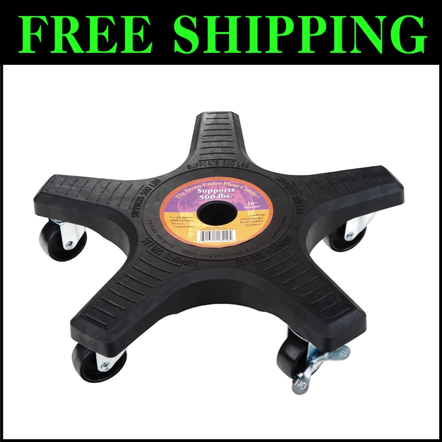 Heavy-Duty 16-Inch Plant Caddie with Robust Wheels for Effortless Plant Movement