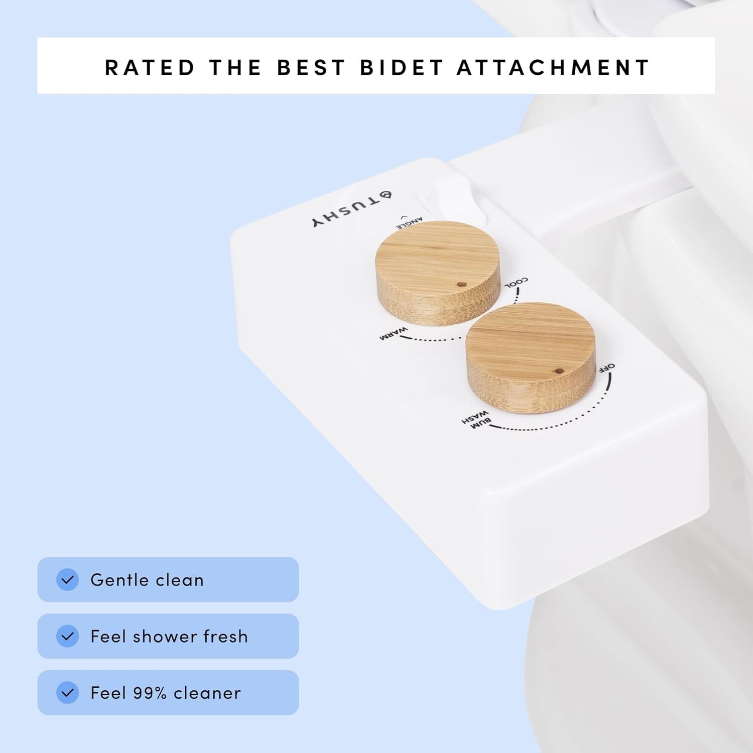 Self-Cleaning Bidet Attachment with Cool to Warm Water Function - Elegant Design