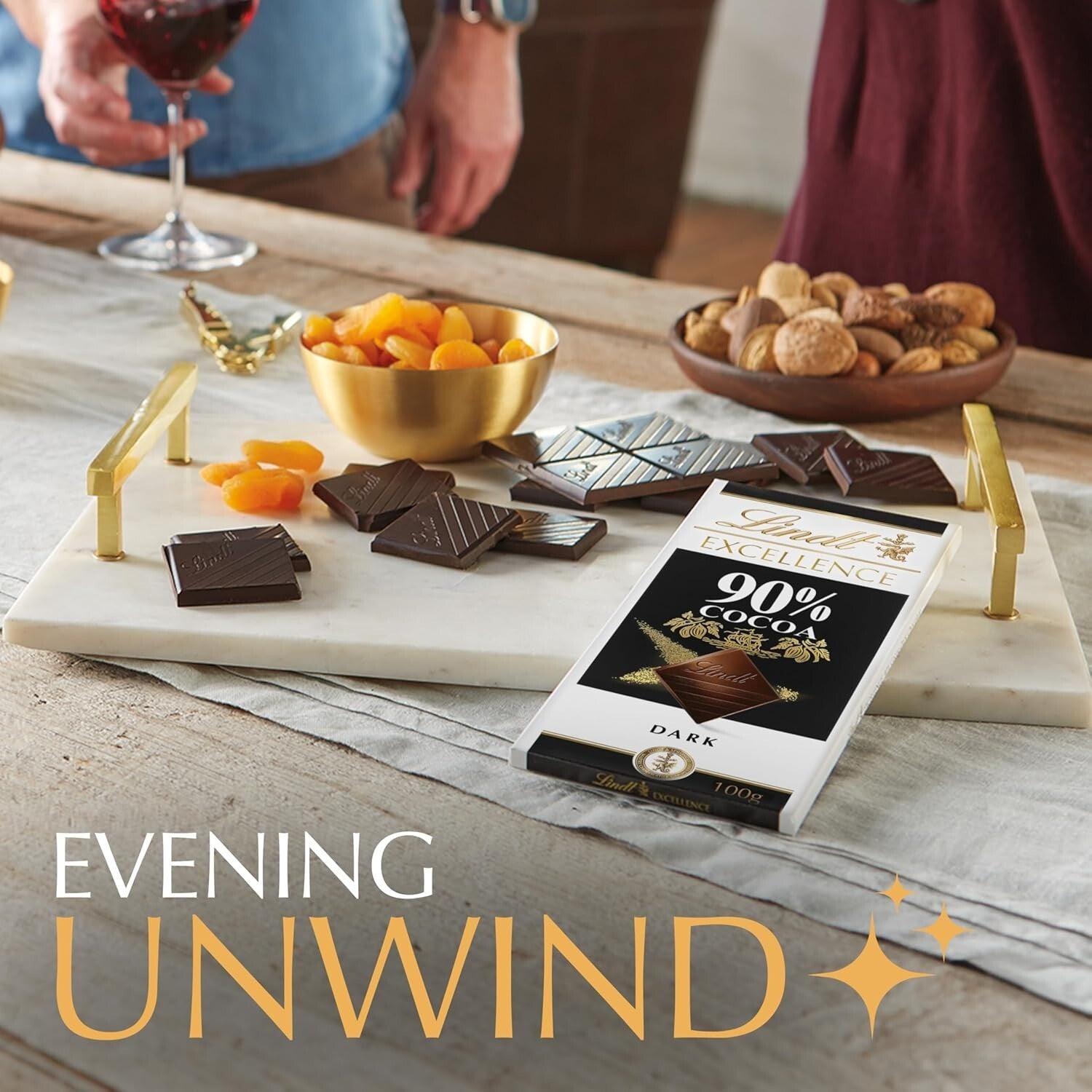 EXCELLENCE 90% Cocoa Dark Chocolate – Perfect for Pairing or Baking, 12 Bars