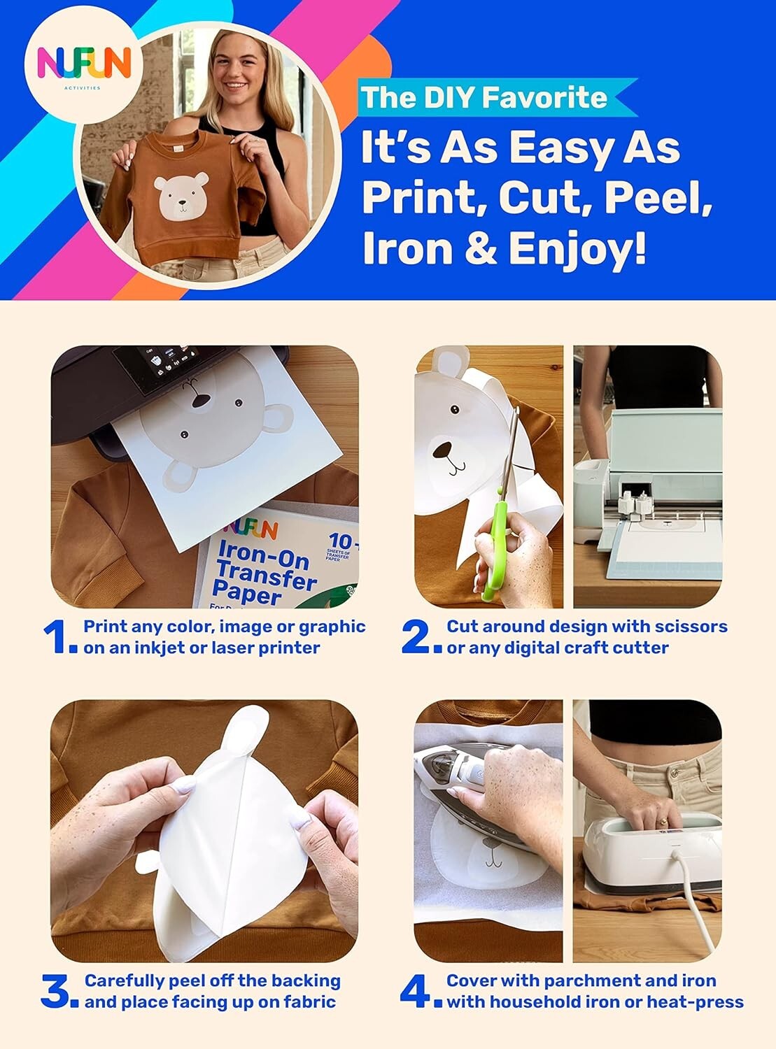 Professional Quality Iron-On Transfer Paper for DIY T-Shirt Printing - 500 Pack