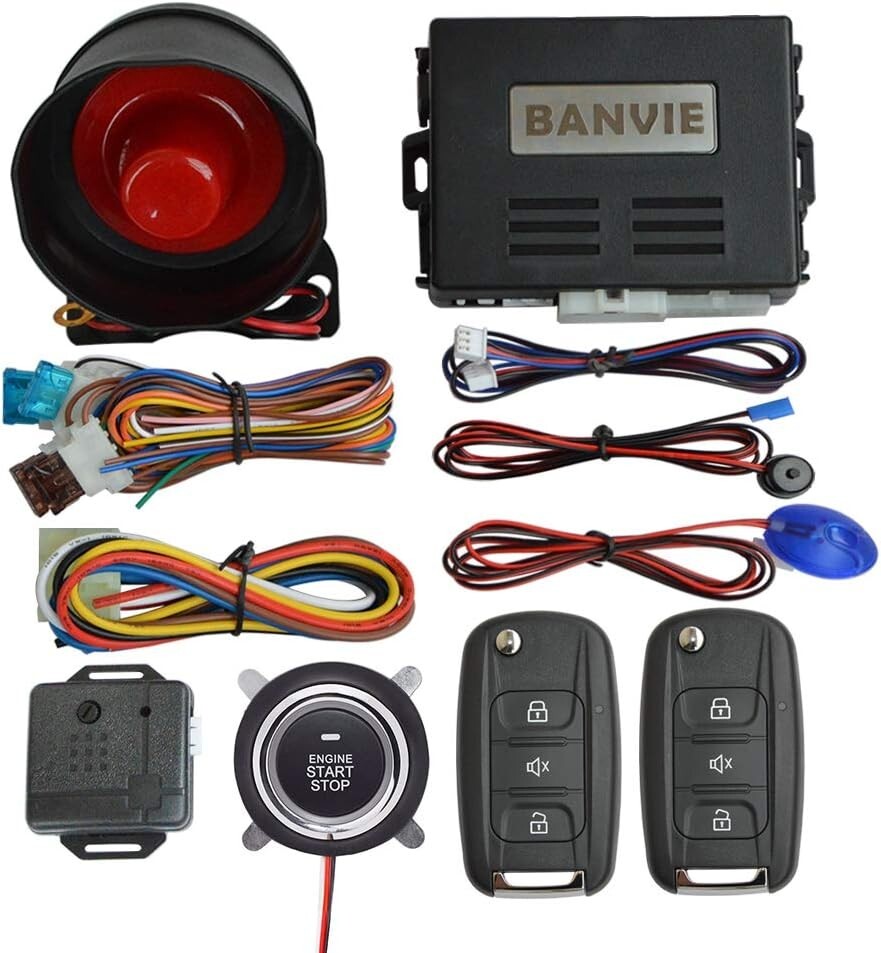 Car Security & Remote Start System: 125 dB Alarm, Keyless Entry & Push Button