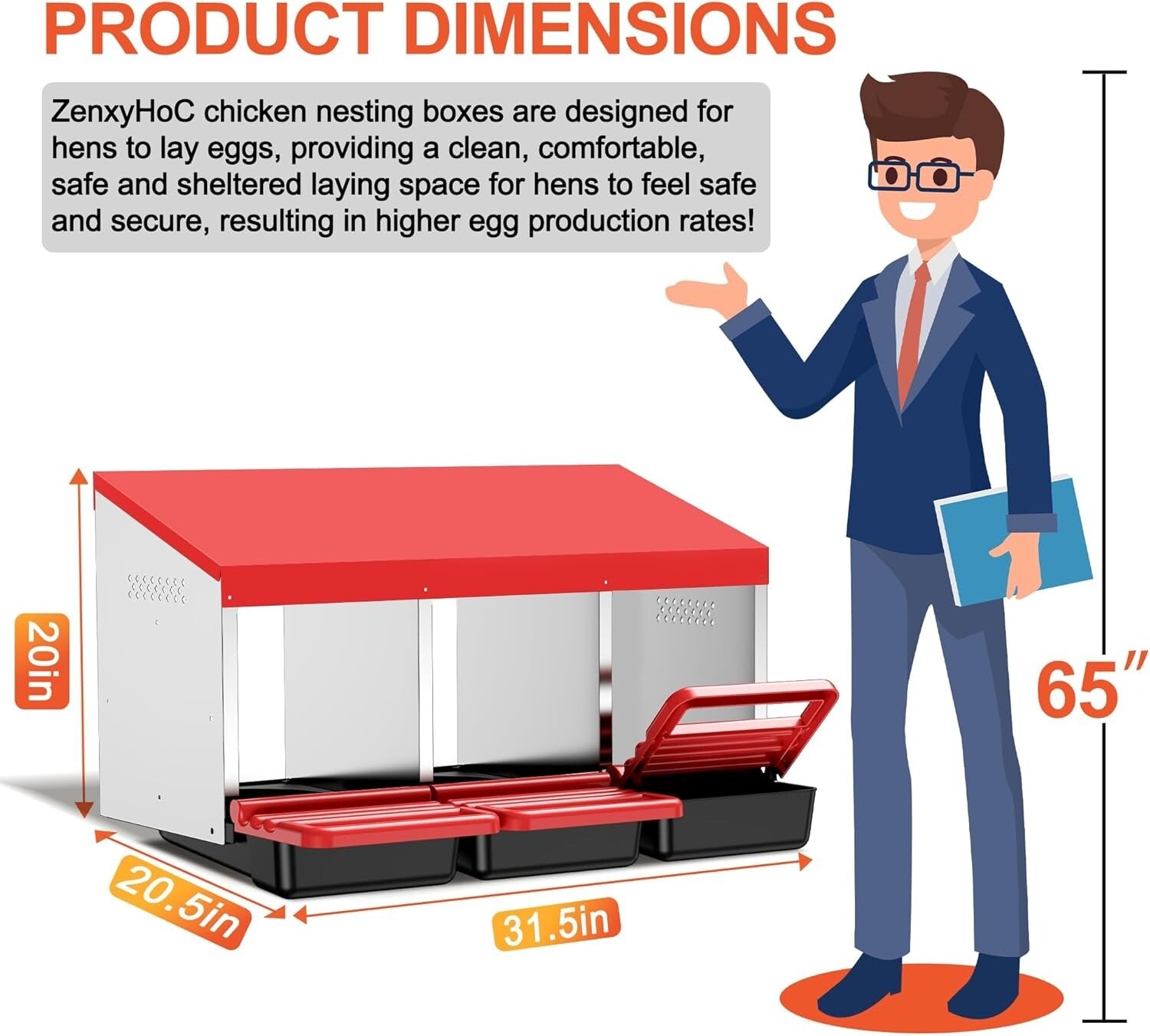 Comfortable Chicken Egg Nesting Box with Removable Tray for Easy Maintenance