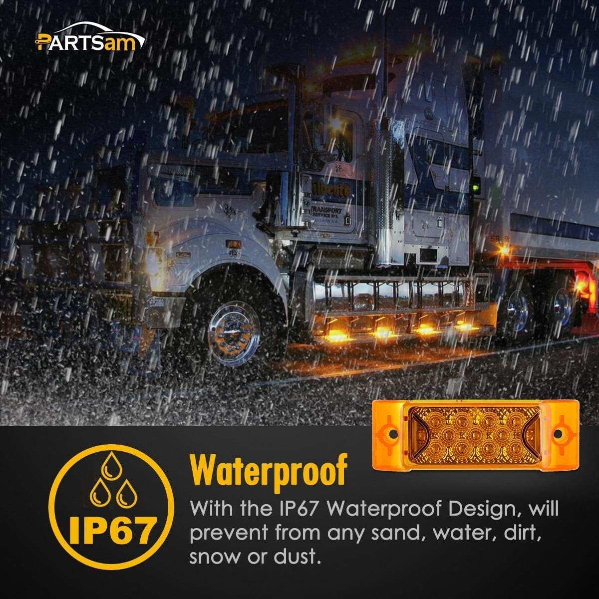 Upgrade Your Safety with 13 LED Amber Clearance and Side Marker Lights - 10 Pcs