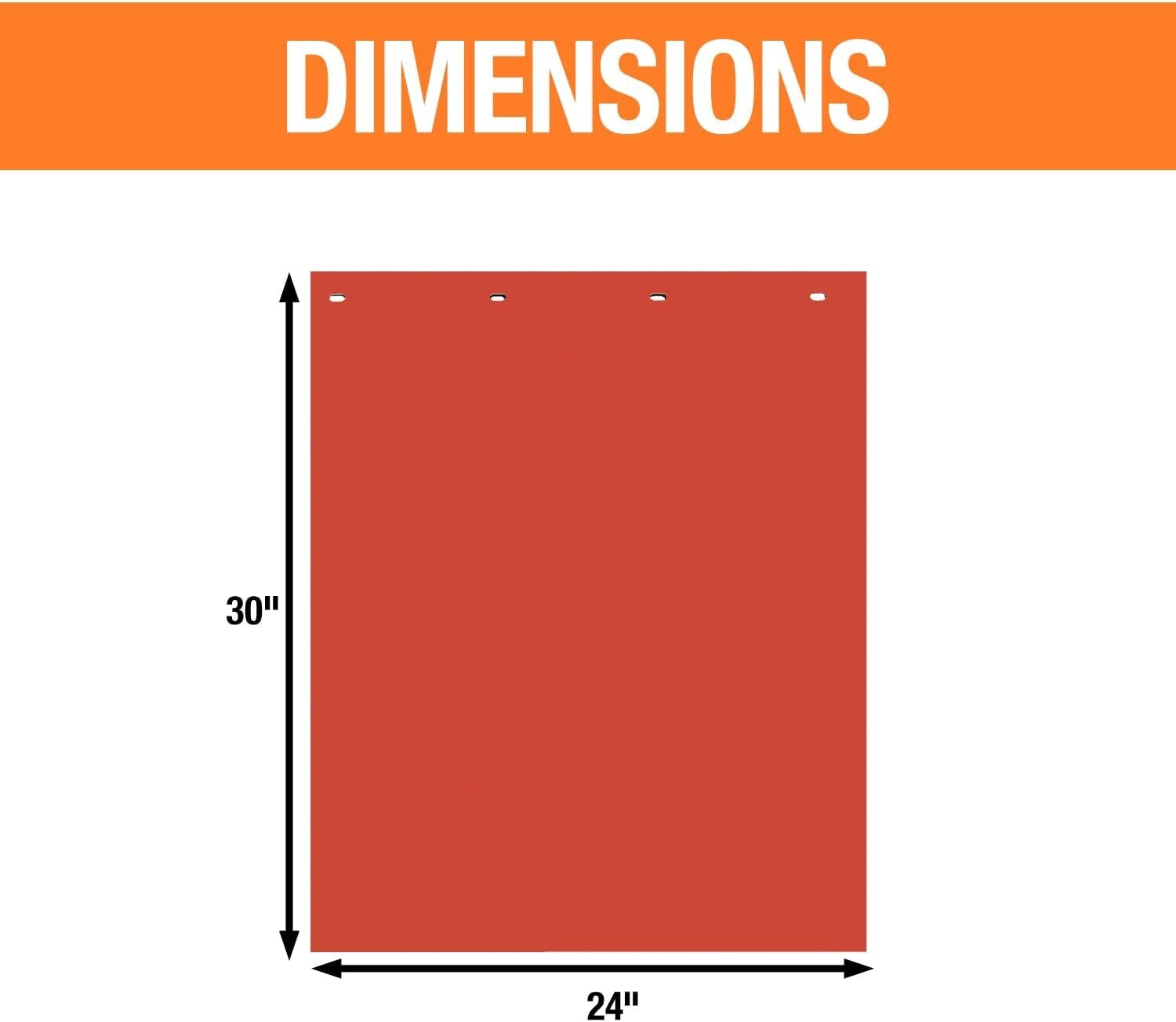 Universal Fit Super Durable Red Polymer Mud Flaps - 24x30 for Trucks & Trailers