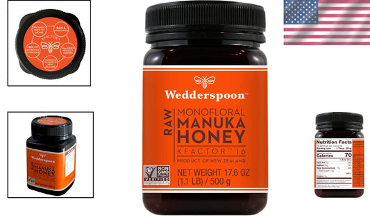 Premium Unpasteurized KFactor 16 Manuka Honey - 17.6 Oz for Daily Health Boost