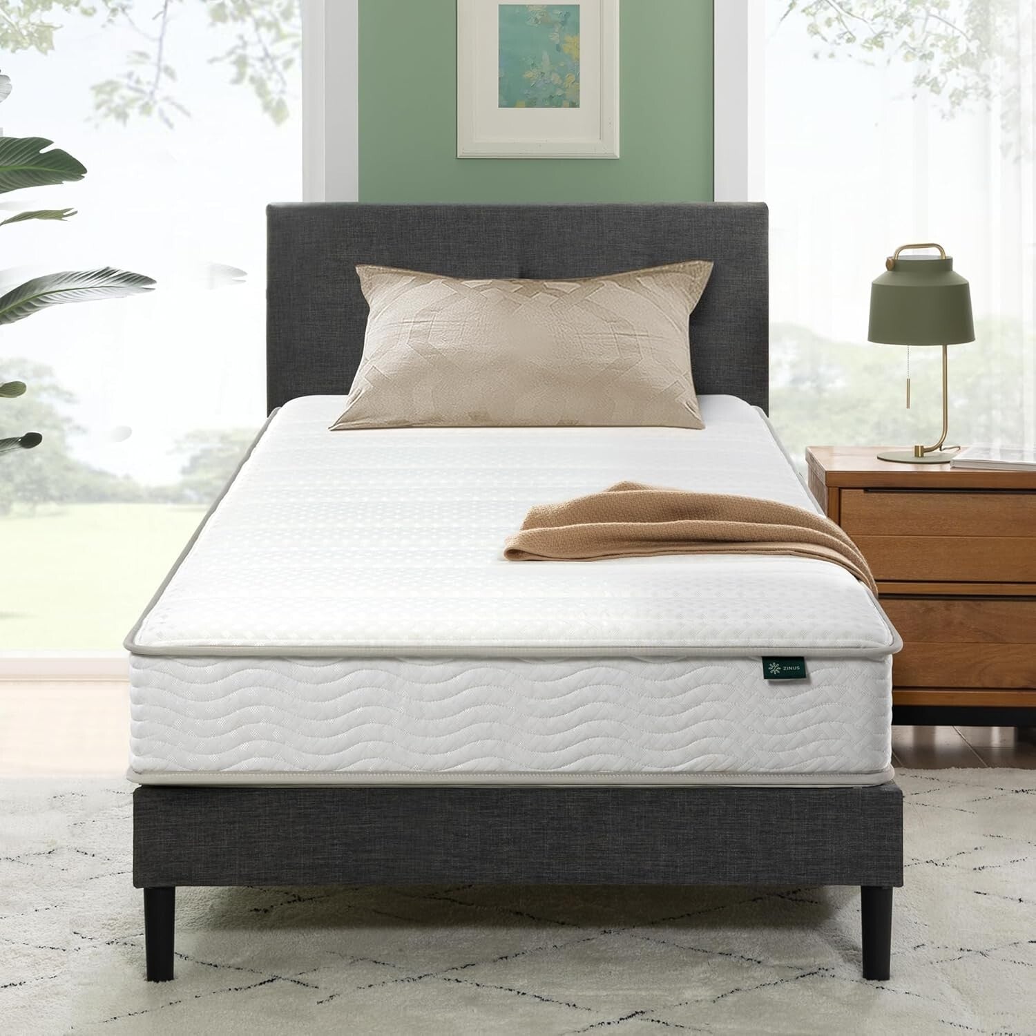 Durable Twin Mattress in A Box - 6 Inch Medium Firm Hybrid with CertiPUR-US Foam