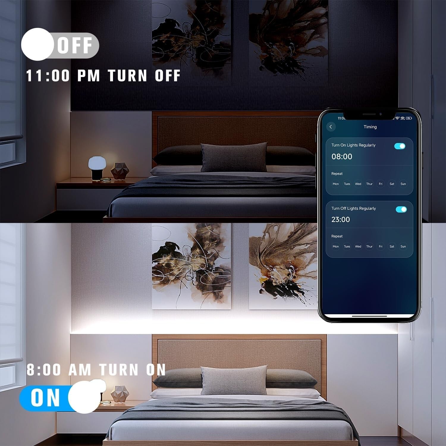 Super Bright 3200 LED COB Tape Light - 6500K Indoor Lighting with Remote Control