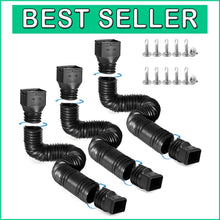 Load image into Gallery viewer, Heavy-Duty Flexible Downspout Extensions - 21-68 Inches with Adapters, 3 Pack
