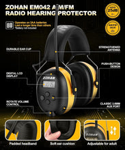 Load image into Gallery viewer, User-Friendly Hearing Protection Headphones with AM/FM Radio &amp; Comfort Features
