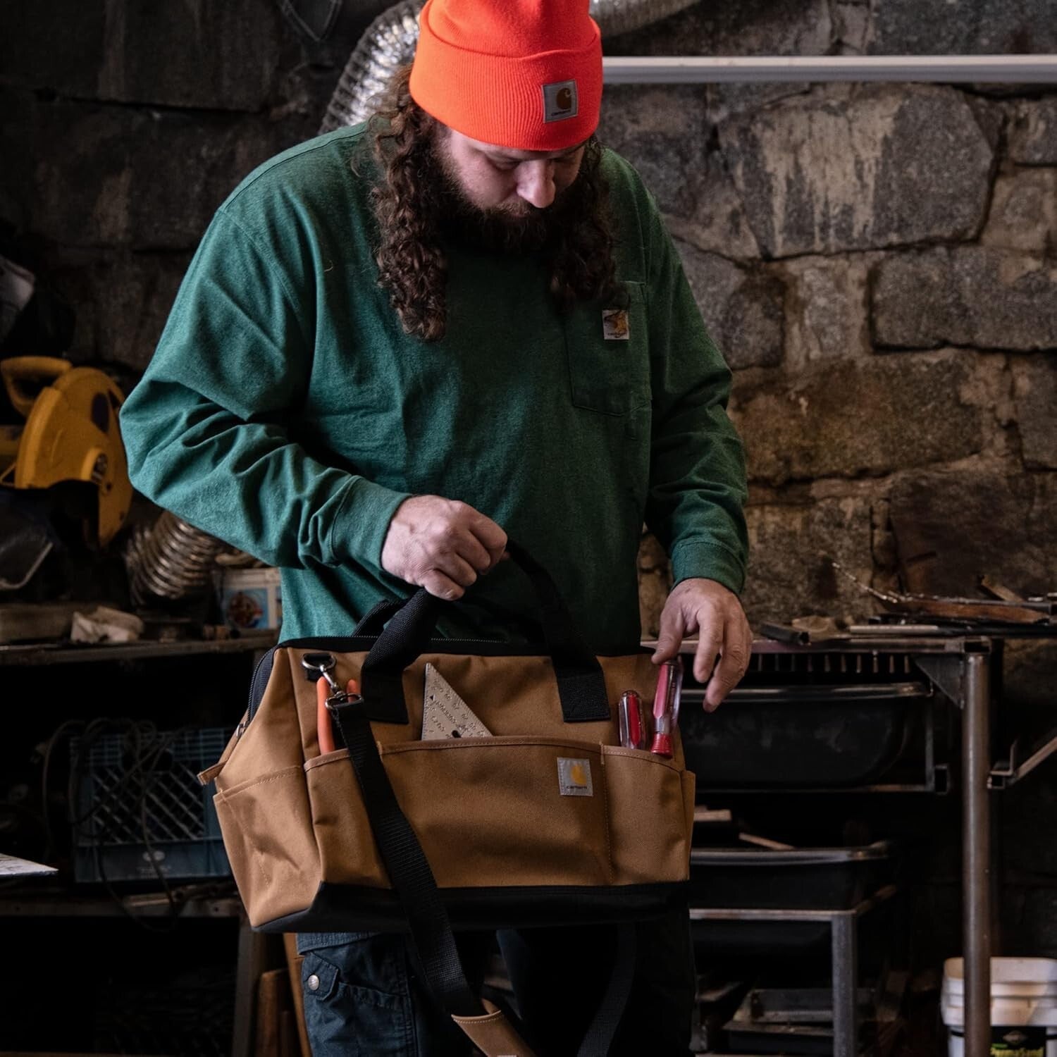 Organize with Ease: Large 16-Inch Tool Bag Featuring Water-Repellent Fabric
