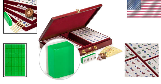 Classic Mahjong Game Set: 148 Scratch-Resistant Tiles in a Stylish Wooden Case