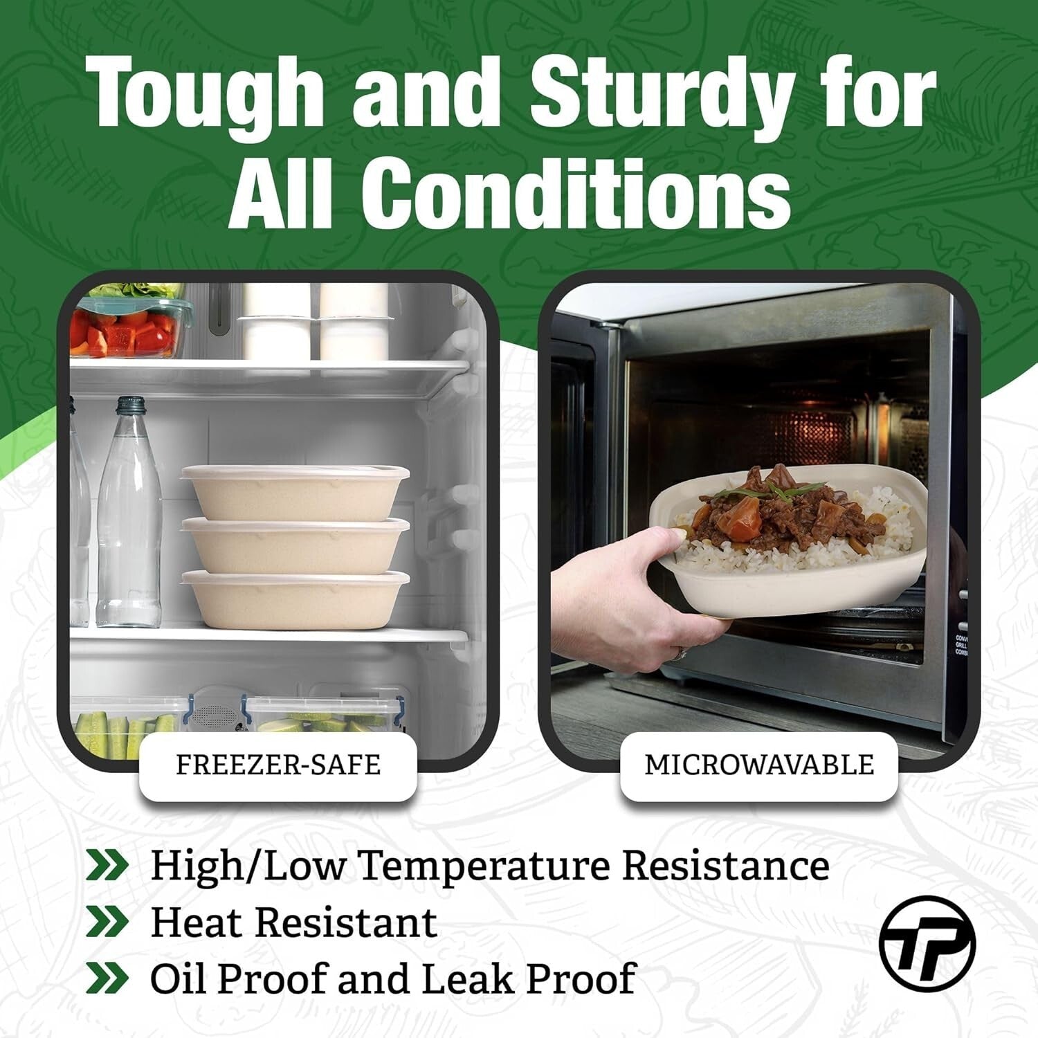 Disposable Large Paper Bowls 100 Pack - 50 oz Leak-Immune for Parties & Takeouts