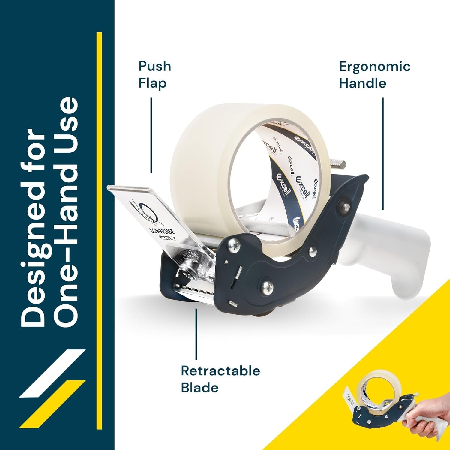 Low Noise Packing Tape Dispenser 2-Pack – Ideal for Effortless Box Sealing
