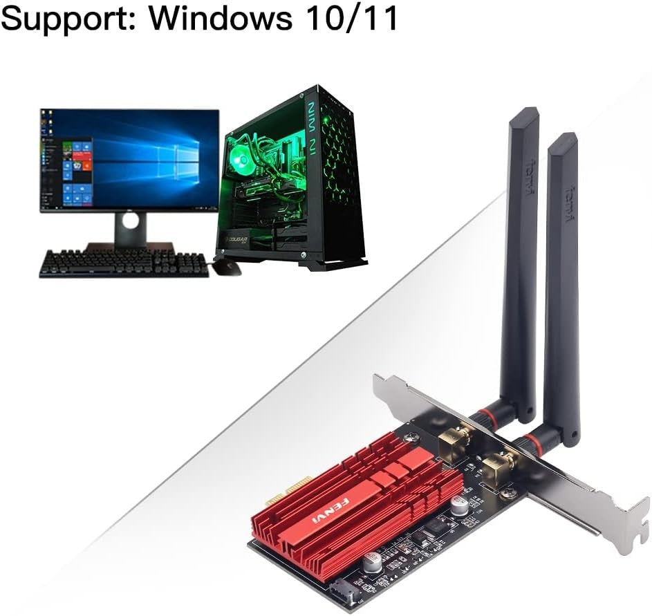 Advanced WiFi 6E AX210 Network Card - Tri-Band 5400Mbps & Powerful Bluetooth 5.3