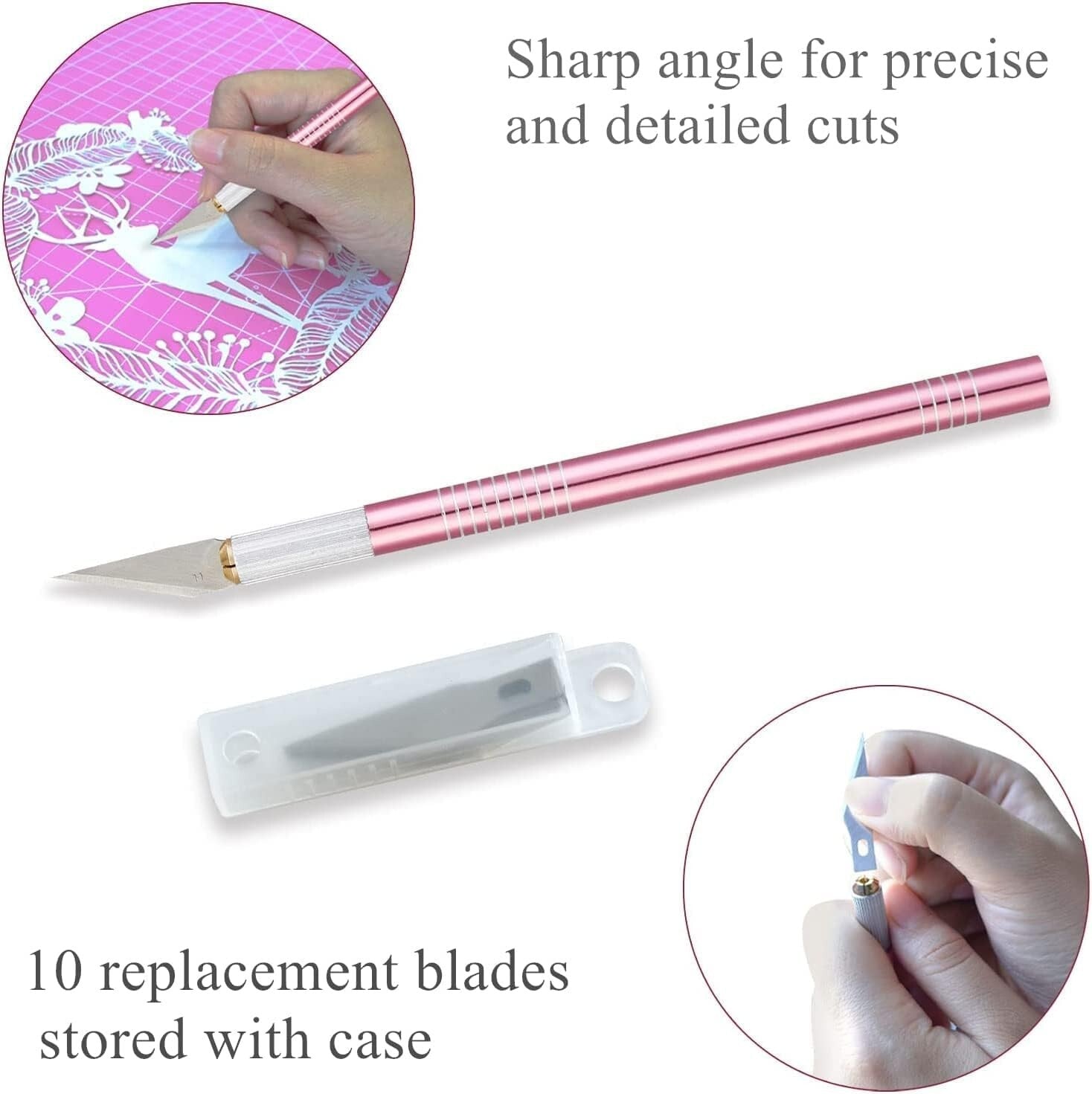 Ergonomic Pink Rotary Cutter Set for Quilting - Includes Cutting Mat & Ruler