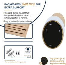 Load image into Gallery viewer, Brushed Gold Oval Mirror - Elegant 22x30'' Stainless Steel Bath Wall Mount
