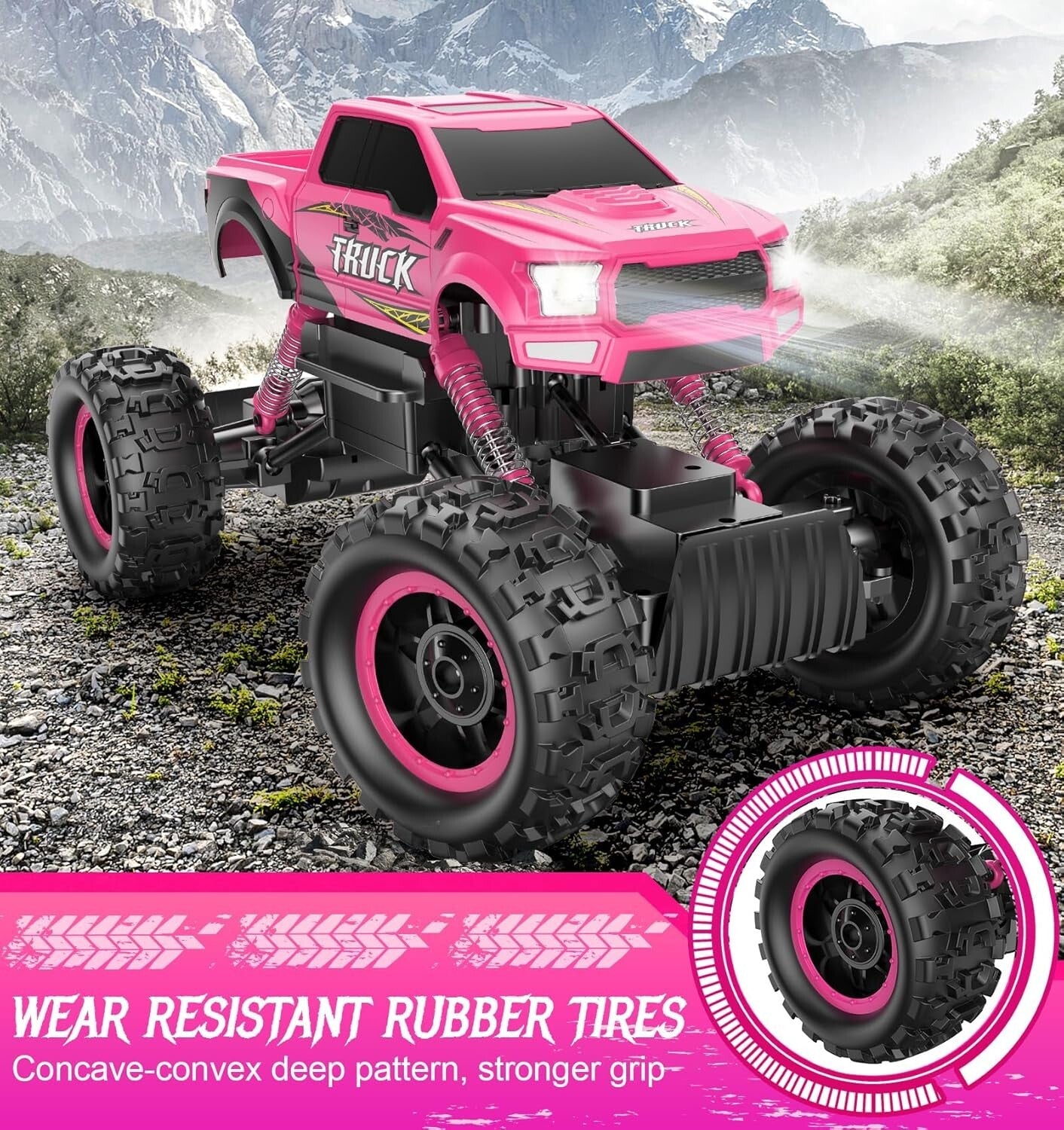 Fun and Safe Pink RC Truck for Girls - Ideal for Birthday and Christmas Gifts