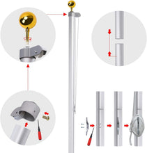 Load image into Gallery viewer, Durable 16FT Flag Pole with 3x5 American Flag &amp; Golden Ornament - Easy Install