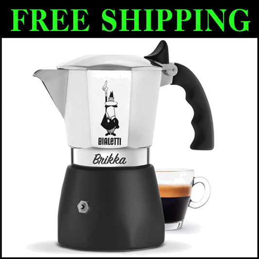 Authentic Espressos at Home: Brikka 4-Cup Aluminum Moka Pot for Perfect Brews
