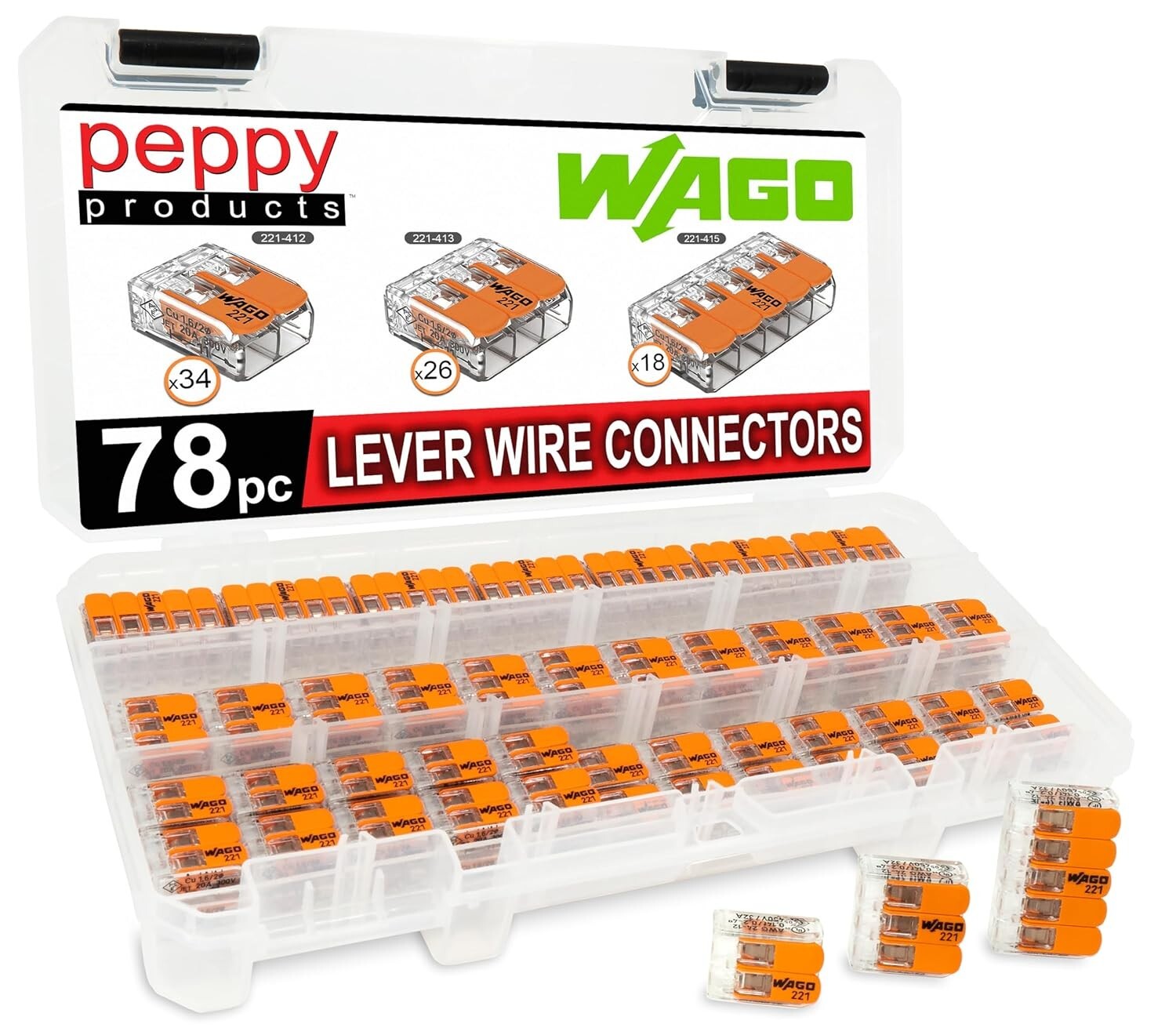 Effortless 78pc WAGO Lever Nuts Wire Connector Kit - Versatile Wire Splicing