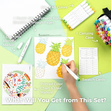 Load image into Gallery viewer, 48 Color Alcohol Marker Set w/ Color-Coded Caps &amp; Carrying Case - Perfect Gift