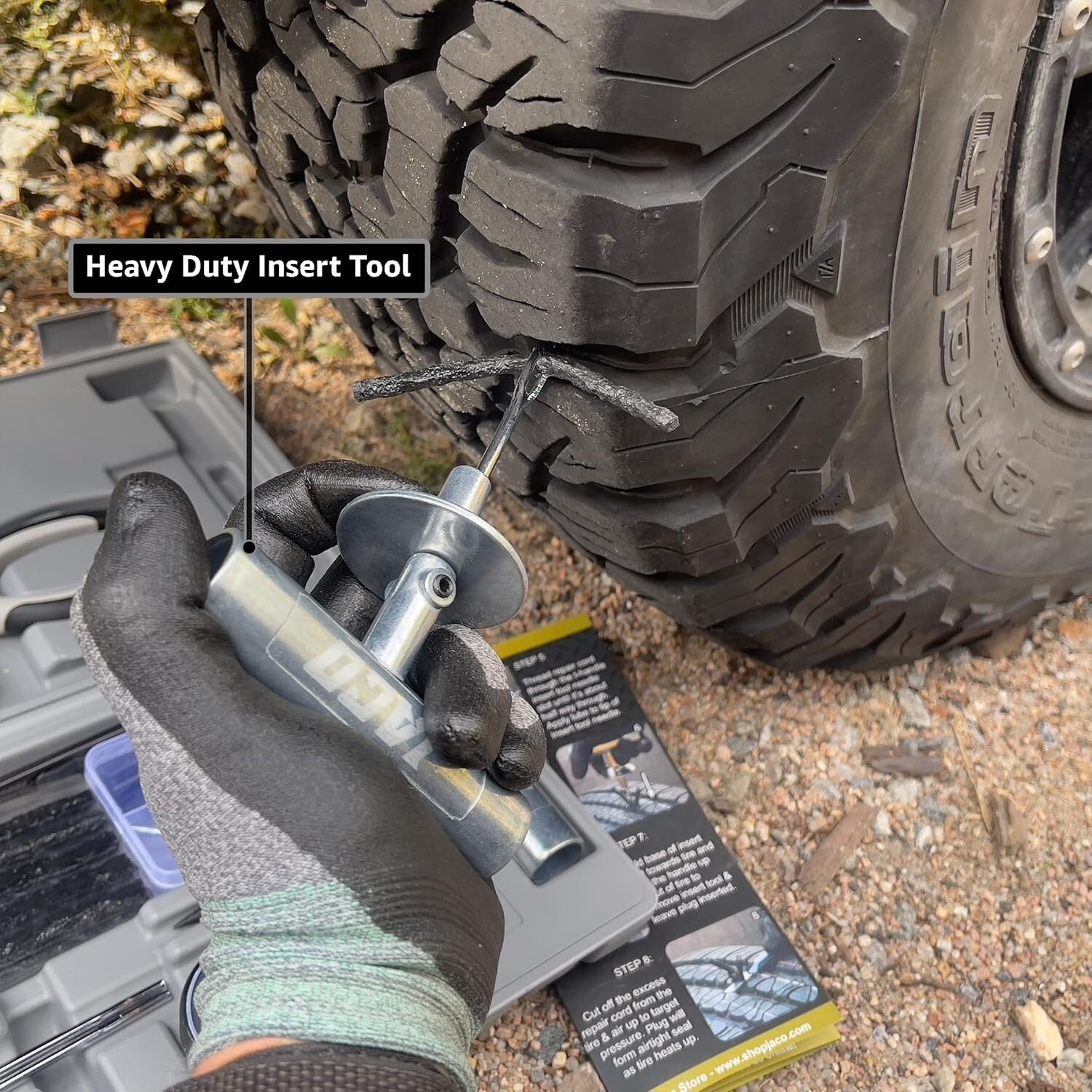 Emergency Tire Repair Kit with Heavy Duty Case & Tools - JACO Lifetime Warranty
