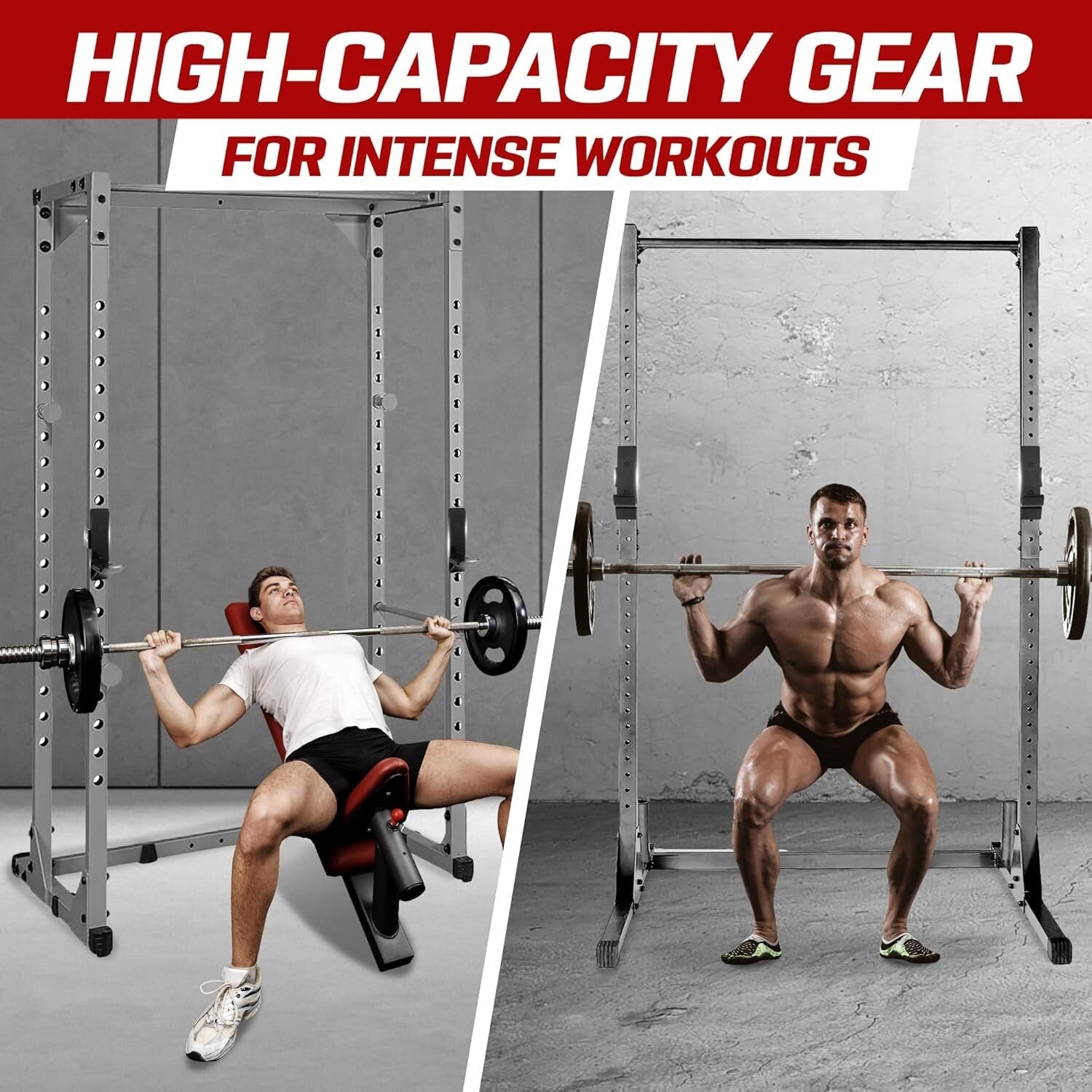 Enhance Your Squat Rack with Compact J-Hook, Spotter Arm, & 1000lbs Load