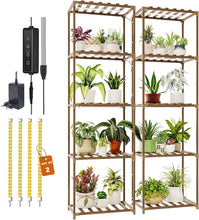 Load image into Gallery viewer, Ladder Style Plant Stands with Adjustable Grow Lights - Perfect for Home Décor