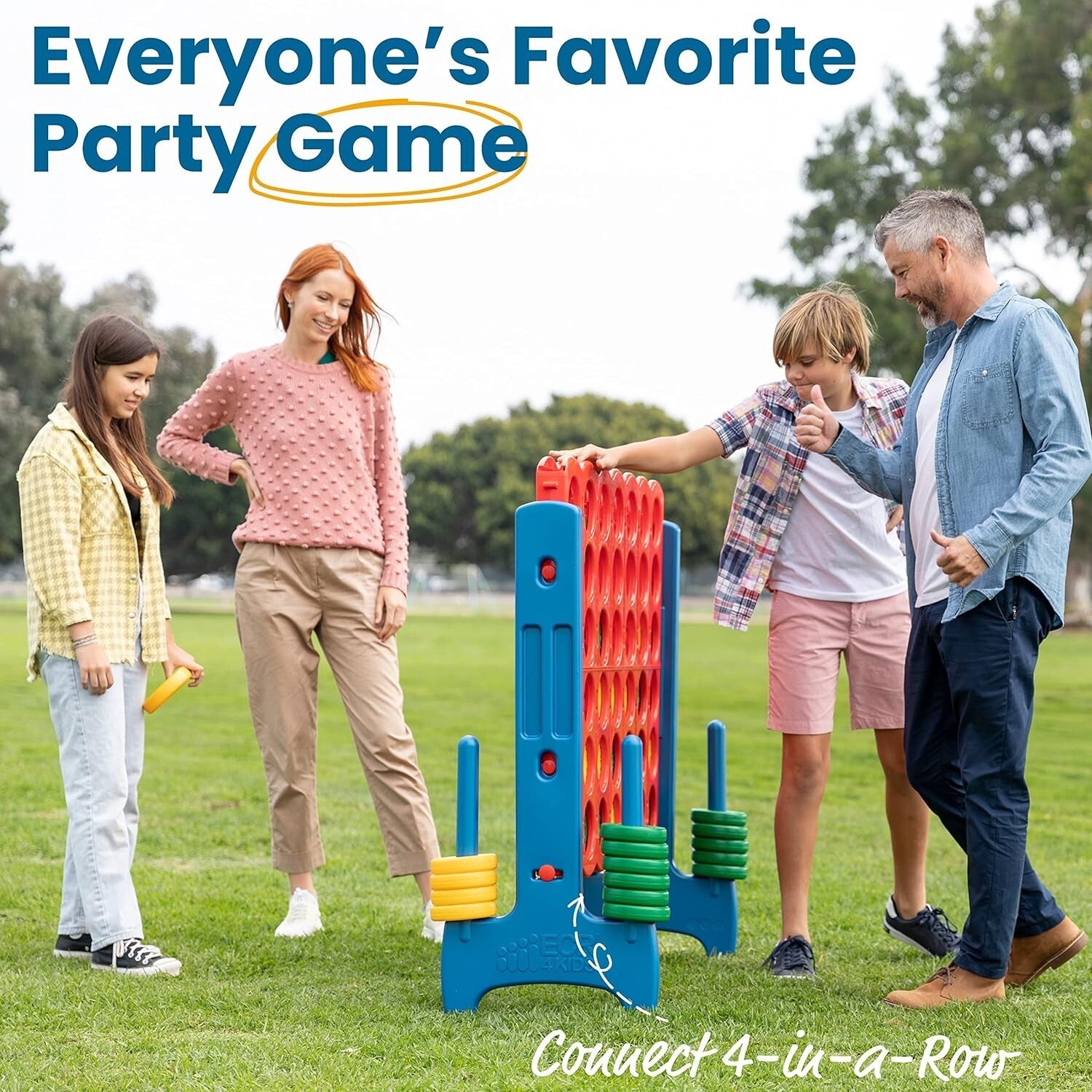 Family-Friendly Jumbo Connect 4 Outdoor Game - Safe & Educational Fun