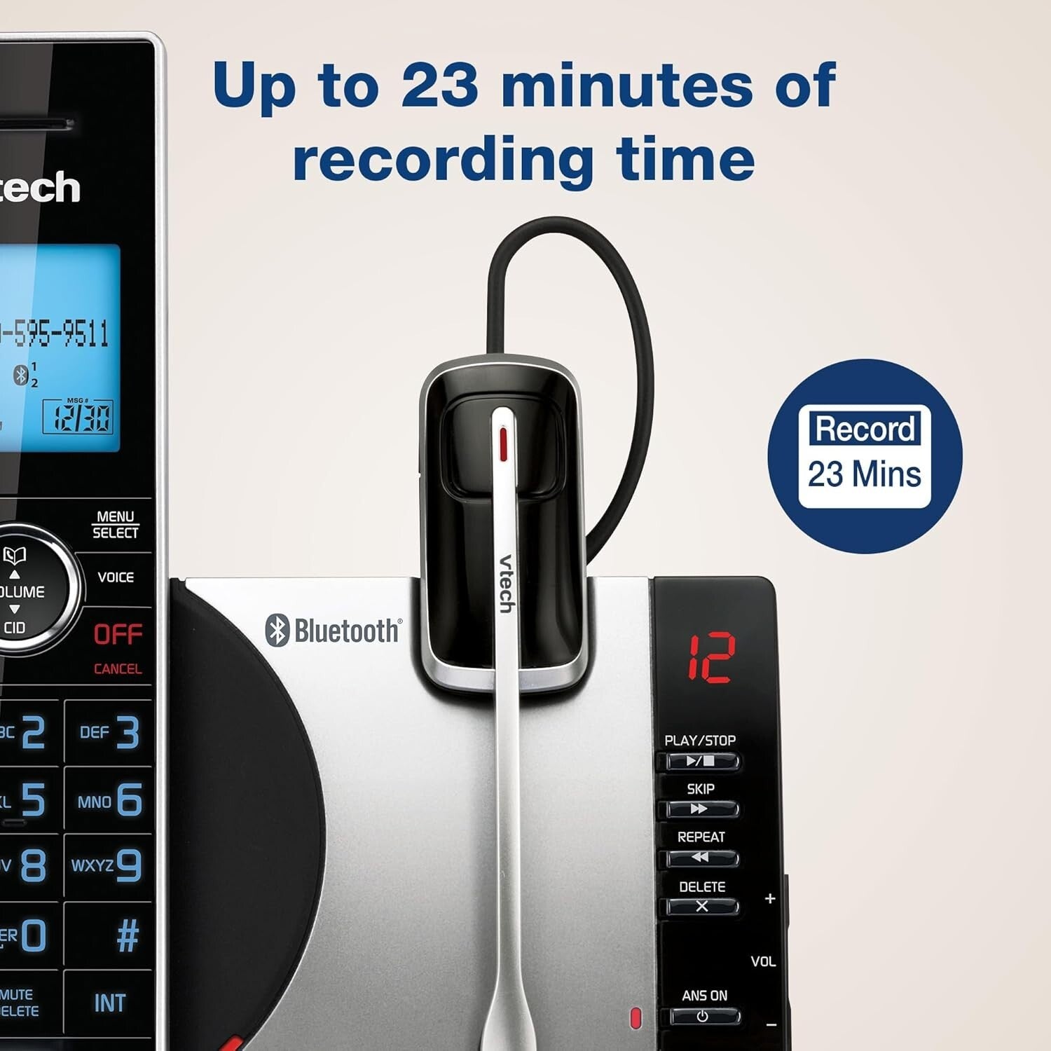 DECT 6.0 Cordless Phone with Bluetooth Headset & Voice-Guided Answering System