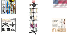 Load image into Gallery viewer, Spinning Black Metal Display Rack - Adjustable Height for Hats, Jewelry &amp; More