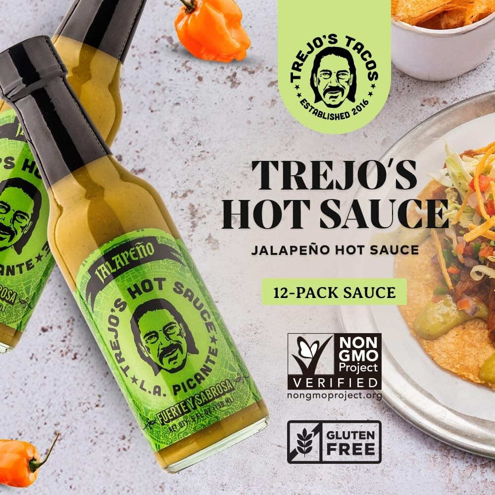 Flavorful Trejo's Hot Sauce with Lime, Honey & Green Olives | Non-GMO | 12 Count